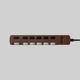 ELECOM [T-BR04-2610BR] 個別スイッチ付 雷ガードタップ 6個口1m ColorStyle2 Brown