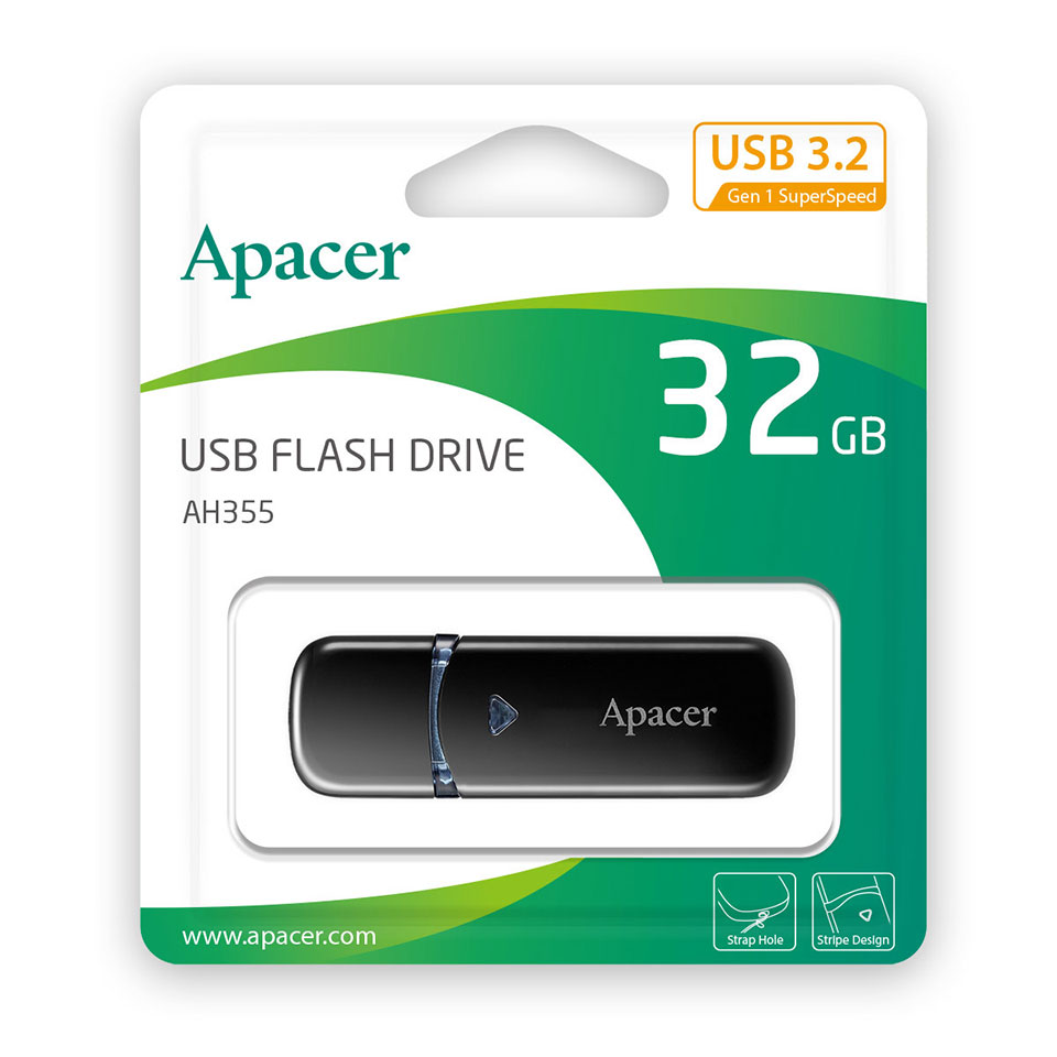 Apacer [AP32GAH355BY]USB3.2 Gen1 キャップ式 32GB ブラック 6枚目