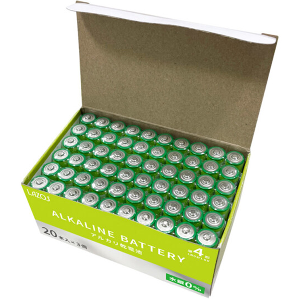 lazos | ラソス B-LA-T4X20 単4アルカリ乾電池20Px3セット 2枚目