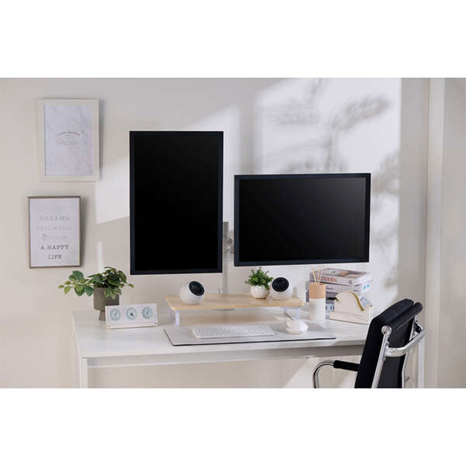 ELECOM [DPA-DL07WH] デュアルモニターアーム ホワイト 2枚目