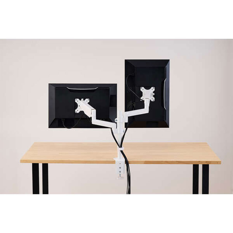 ELECOM [DPA-DL07WH] デュアルモニターアーム ホワイト 4枚目