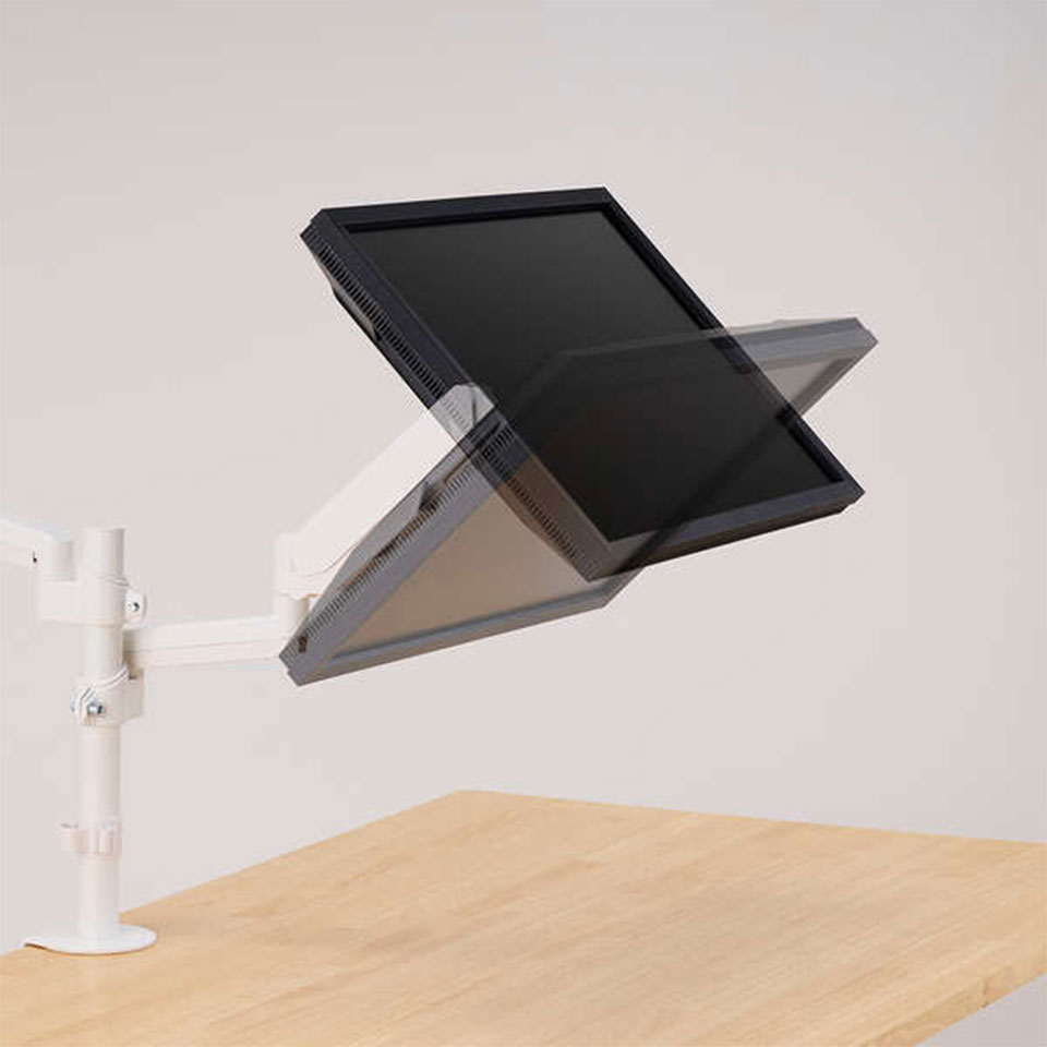 ELECOM [DPA-DL07WH] デュアルモニターアーム ホワイト 6枚目