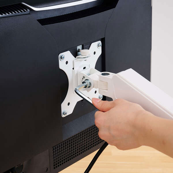 ELECOM [DPA-DL07WH] デュアルモニターアーム ホワイト 8枚目