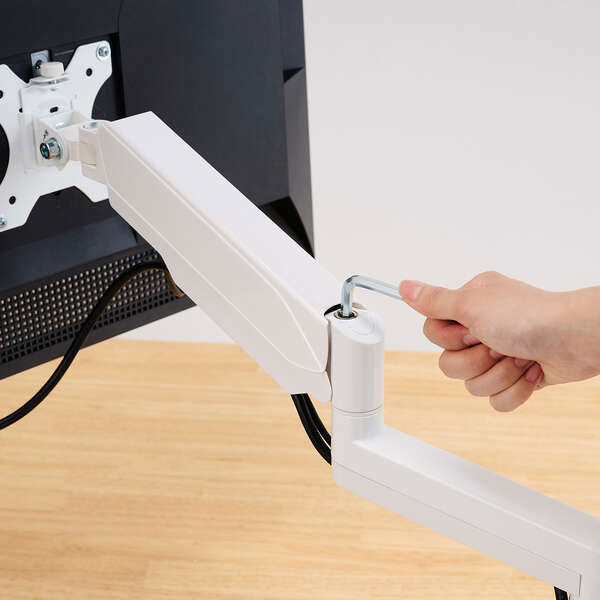 ELECOM [DPA-DL07WH] デュアルモニターアーム ホワイト 9枚目