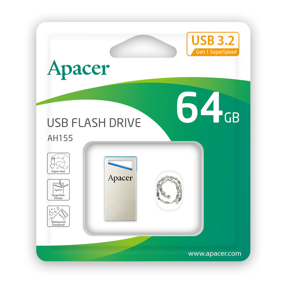 Apacer [AP64GAH155UY]USB3.2 Gen1 Flash Drive 64GB シルバー＆ブルー 5枚目