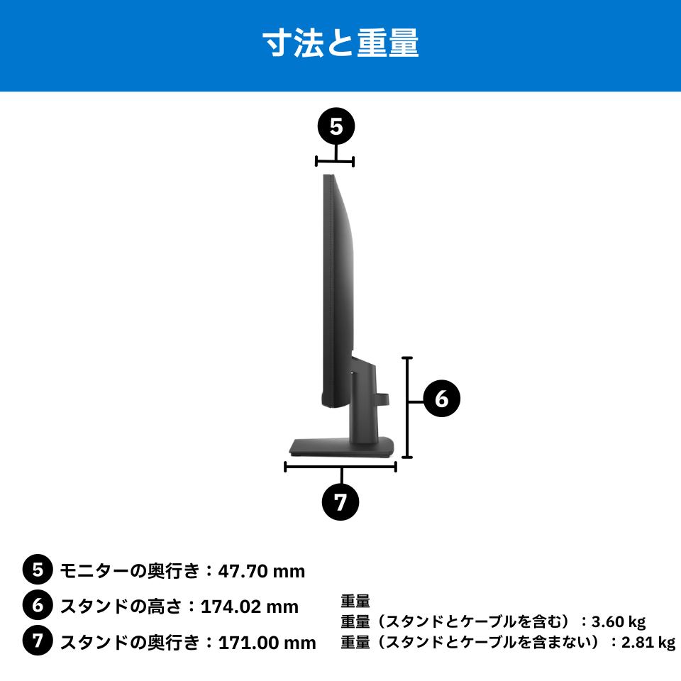 DELL [E2425HM] 23.8インチ FHD 100Hz Dell Proモニター [新品 /液晶ディスプレイ /23.8型 /100Hz /解像度：1920x1080 /入力端子：HDMI1.4 /DisplayPort1.2/VGA /送料無料] 16枚目