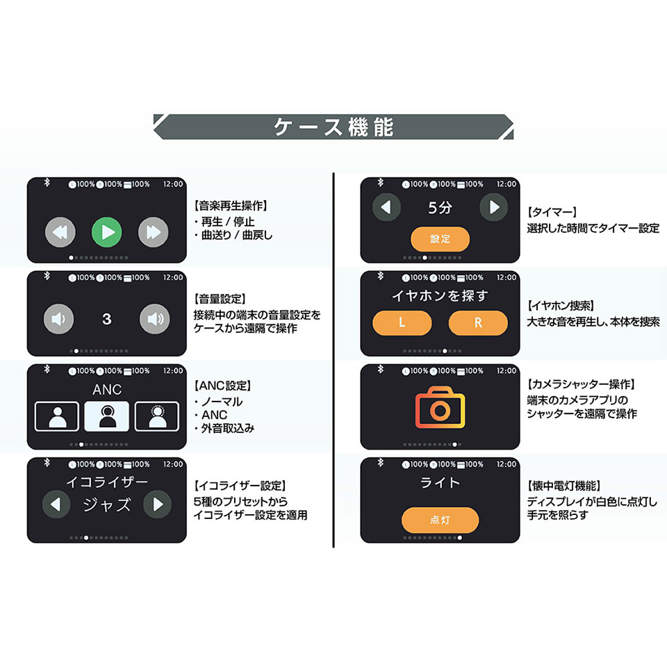 カシムラ [BL-136] 完全ワイヤレス Bluetoothイヤホン ホワイト 多機能ケース付 5枚目