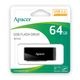 Apacer [AP64GAH350BY]USB3.2 Gen1 Flash Drive スライド式 64GB ブラック