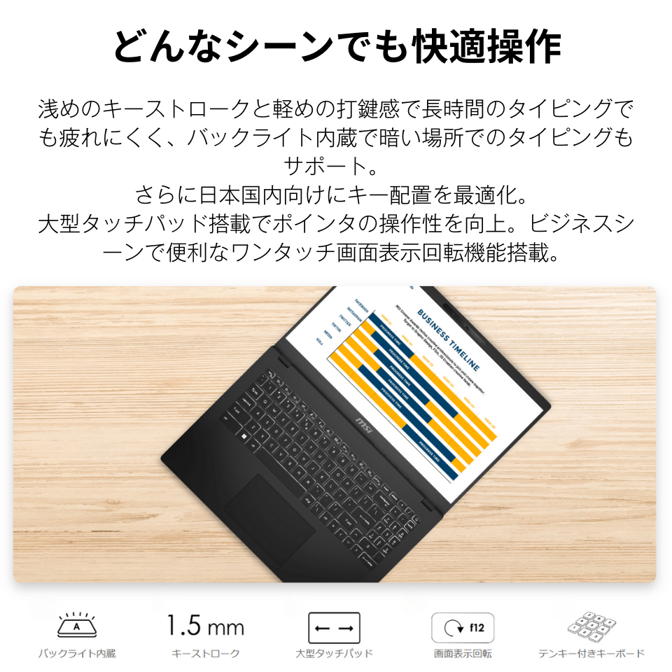 MSI Modern 15 H C13M Modern-15-H-C13M-5098JP 新品ノートパソコン /15.6型 /解像度：1920 x 1080 /Windows11 Home /Core i9 13900H /メモリ：16GB /M.2：1000GB][送料無料] 13枚目