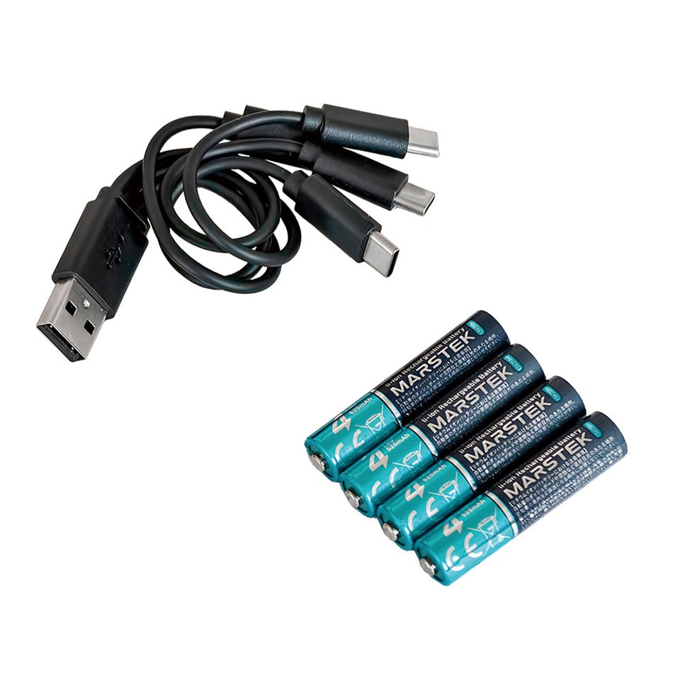 MARSTEK [SD 7018C(4P)] 単4リチウム充電池 4本 充電ケーブル付 2枚目