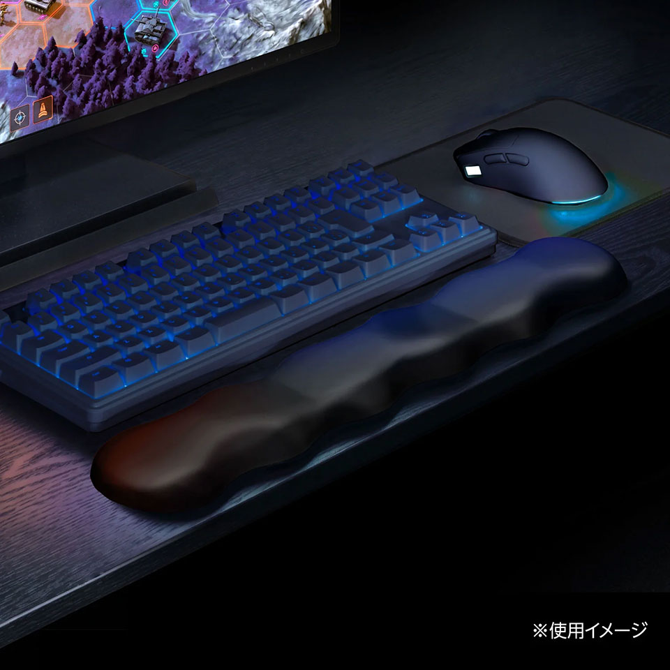 CENTURY [CRC-WR01BK] RACEN Honey Comb ゲーミングリストレスト ブラック [PUレザー /低反発クッション /底面ラバー ] 6枚目