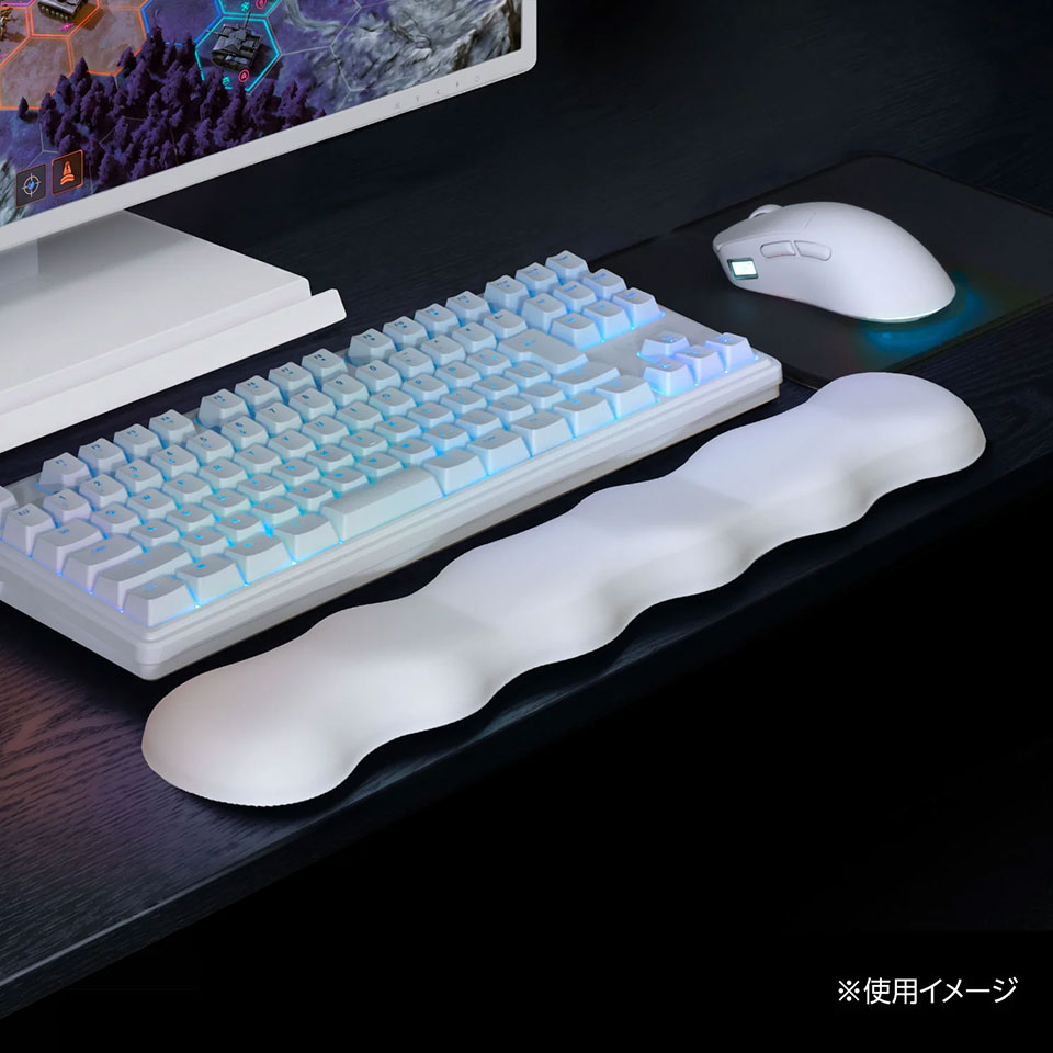 CENTURY [CRC-WR01WT] RACEN Honey Comb ゲーミングリストレスト ホワイト [PUレザー /低反発クッション /底面ラバー ] 6枚目