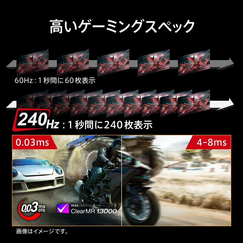 【お取り寄せ】MSI [MPG 272URX QD-OLED] 26.5インチ 240Hz 4K 『モンスターハンターワイルズ』公認画質QD-OLEDモニター [3840 x 2160 (240Hz) /HDMI2.1 /Displayport2.1a /USB Type-C] 4枚目
