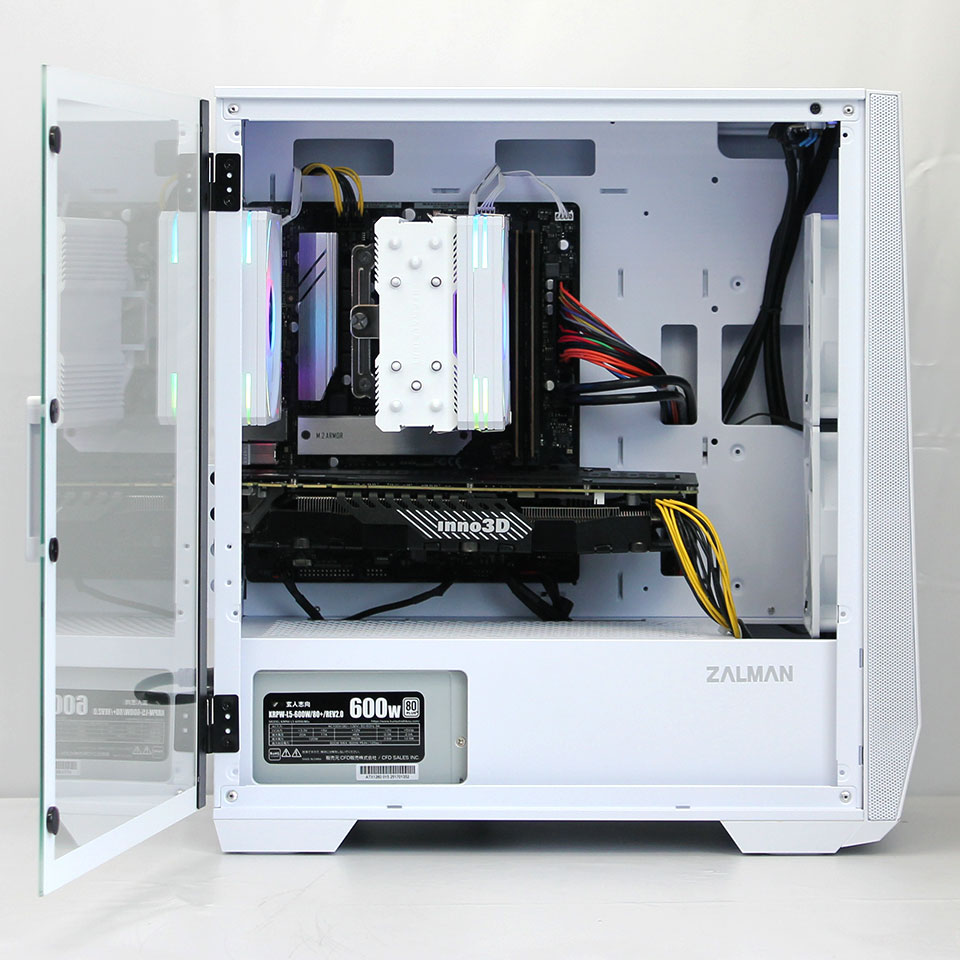 DO-MUオリジナル 魂のPC 光 ZALMAN Z1 Iceberg White GTX1080 [HBA01042][中古デスクトップ /Windows11 Home /Core i7 10700 /メモリ：16GB /SSD+HDD：1525GB][外装：Aランク 動作：Aランク][送料無料] 4枚目