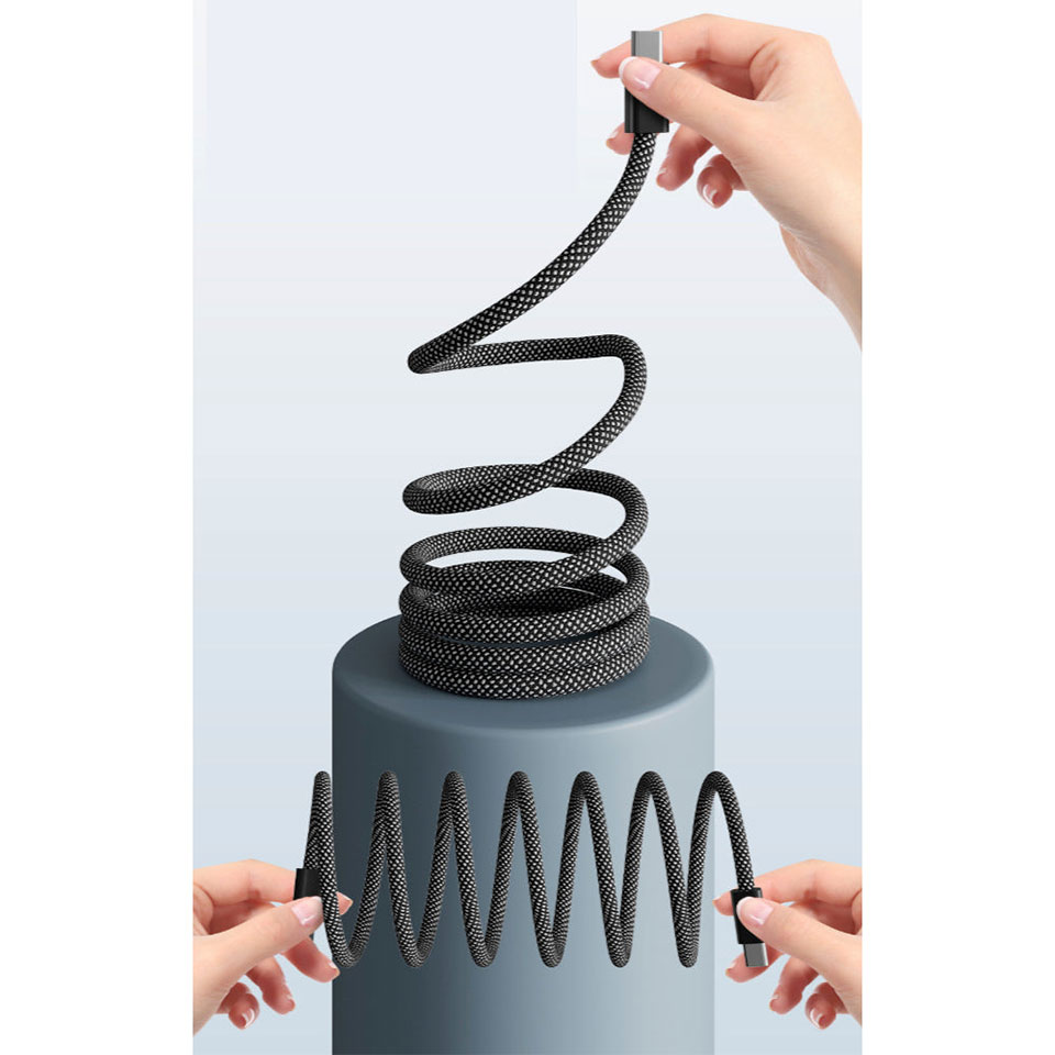 [MagCableUSBC-USBC-65W1m] (CW) マグネット式自動収納USB-C to Cケーブル PD65W 1ｍ 2枚目