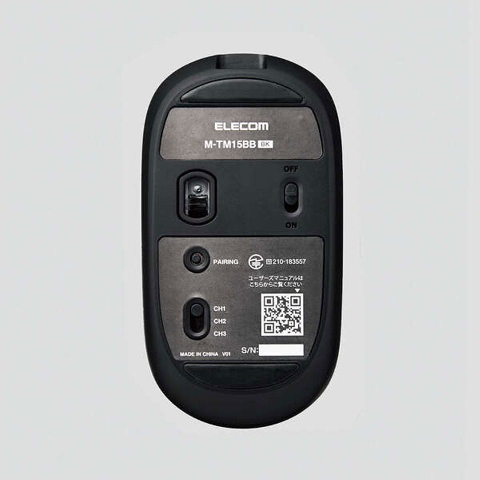 ELECOM [M-TM15BBBK]充電式 Bluetooth4.2薄型マウス “Slint” 4ボタン ブラック [マルチペアリング対応] 14枚目
