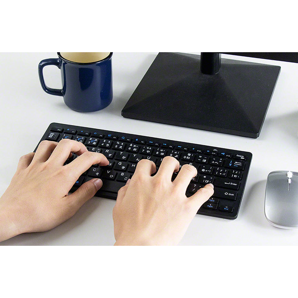 3R SYSTEMS | スリー・アールシステム 3R-KBB01BK ハイブリッドワイヤレスキーボード ブラック [テンキーレス /電池式 /Bluetooth /USB無線 /iOS /Android /PC ]【セット割引対象商品】 2枚目