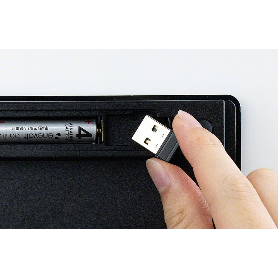 3R SYSTEMS | スリー・アールシステム 3R-KBB01BK ハイブリッドワイヤレスキーボード ブラック [テンキーレス /電池式 /Bluetooth /USB無線 /iOS /Android /PC ]【セット割引対象商品】 5枚目