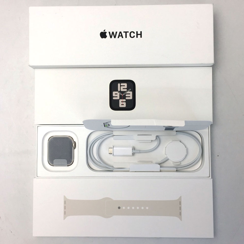 Apple Watch SE 第2世代 GPSモデル 40mm スターライトスポーツバンド S/M MXEF3J/A (A2722) [FAK18022][中古][ 発売時期：2024年～/ AppleWatch][画面：Aランク 外装：Aランク 動作：Aランク][送料無料] 2枚目
