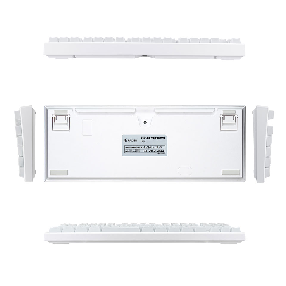 CENTURY [CRC-GKMGRT01WT]RACEN 磁気スイッチ式ゲーミングキーボード MagSwift ホワイト [有線 /91キー /テンキーレス /日本語配列 ] 5枚目