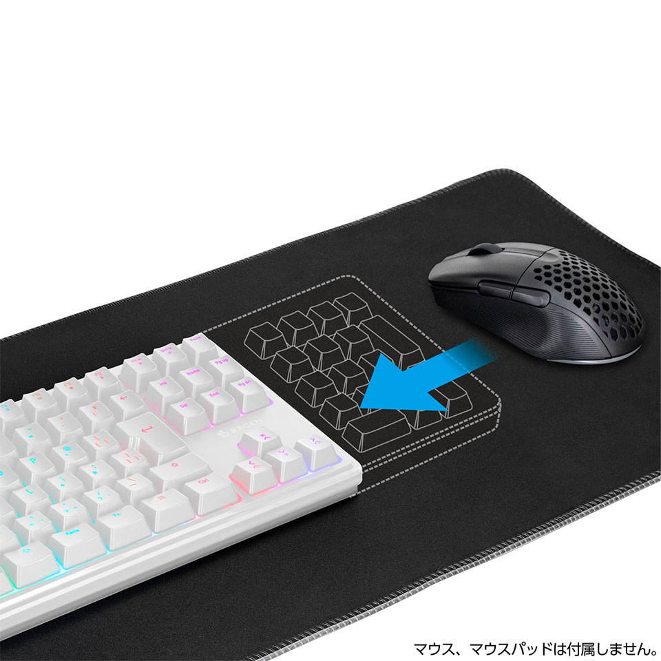 CENTURY [CRC-GKMGRT01WT]RACEN 磁気スイッチ式ゲーミングキーボード MagSwift ホワイト [有線 /91キー /テンキーレス /日本語配列 ] 6枚目