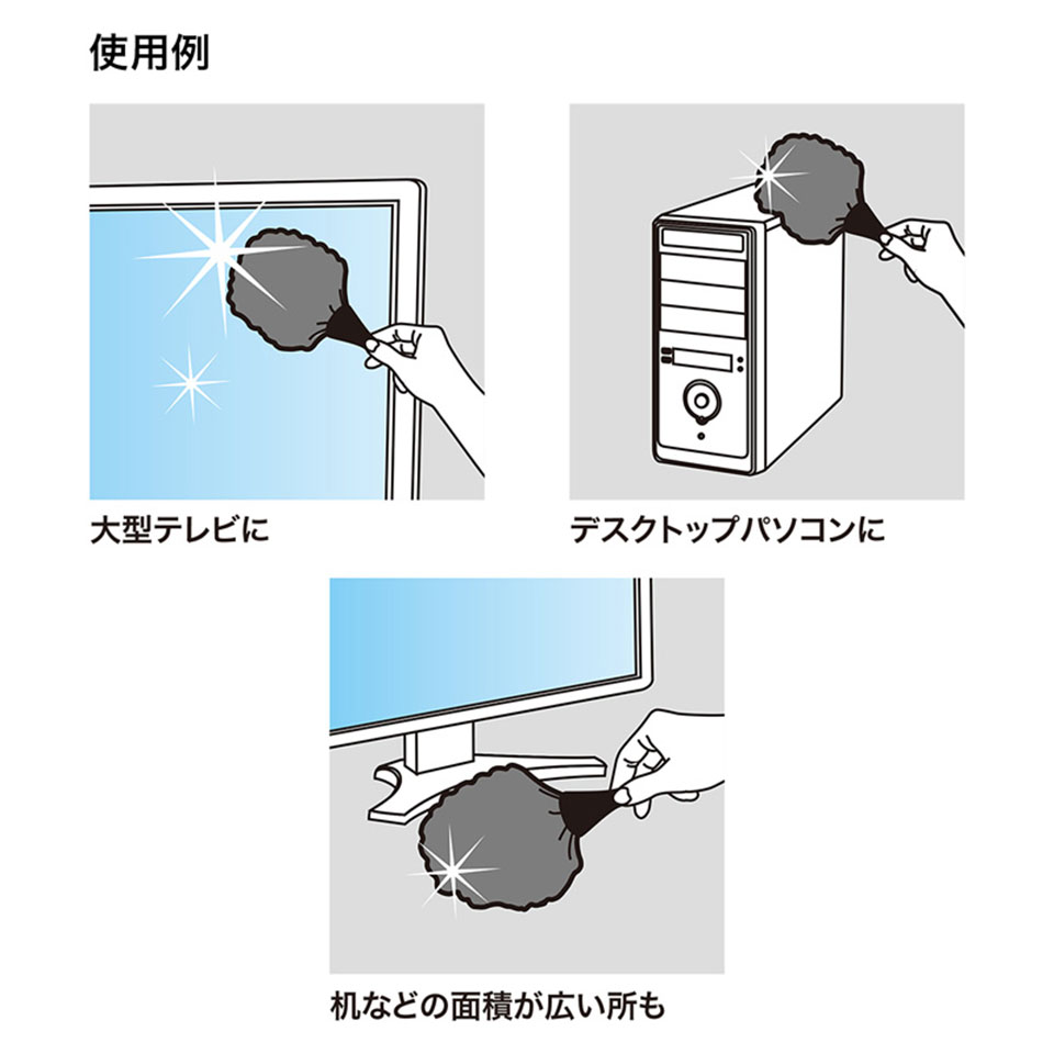 SANWASUPPLY | サンワサプライ CD-KBR1 クリーニングブラシ Lサイズ ブラック [清掃] 4枚目