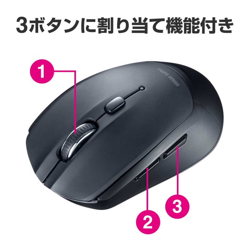 SANWASUPPLY | サンワサプライ MA-WB509BK 5ボタンワイヤレスマウス [便利な5ボタン /ワイヤレス ] 6枚目