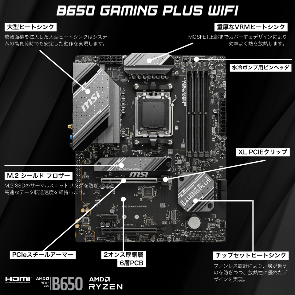 Panoplia Powered by msi R5B65506TPMF R5B65506TPMF [新品デスクトップ /Windows11 Home /AMD Ryzen 5 7500F /メモリ：32GB /M.2：1000GB][送料無料] 16枚目