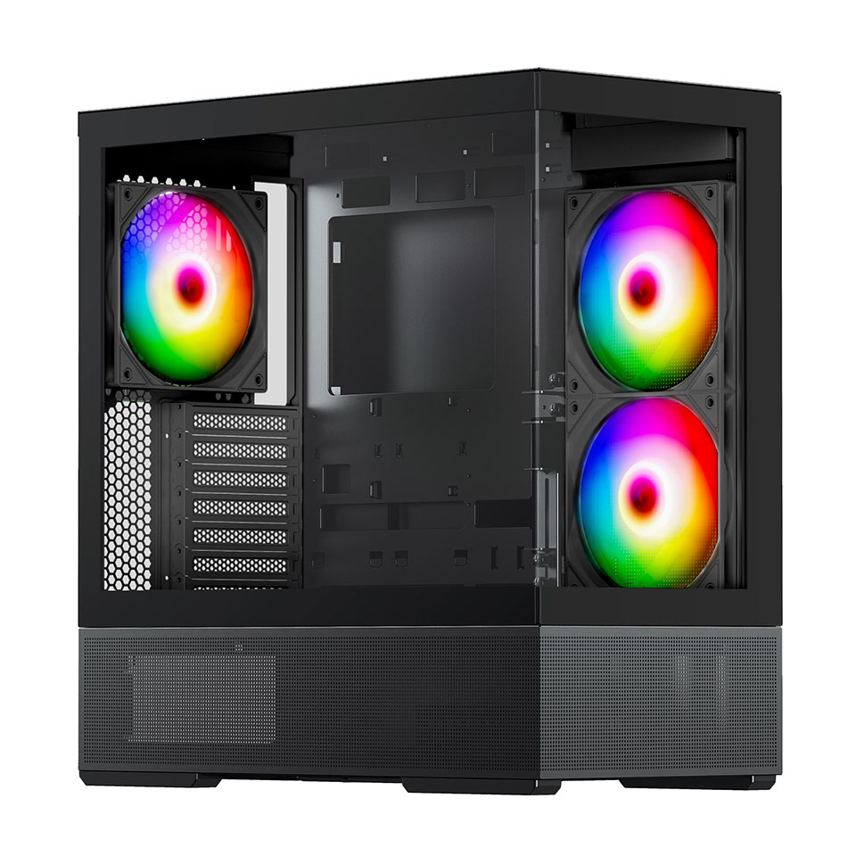 CENTURY [CRC-PCASE01BK] RACEN ATX ミドルタワー ピラーレス PCケース ブラック 3枚目