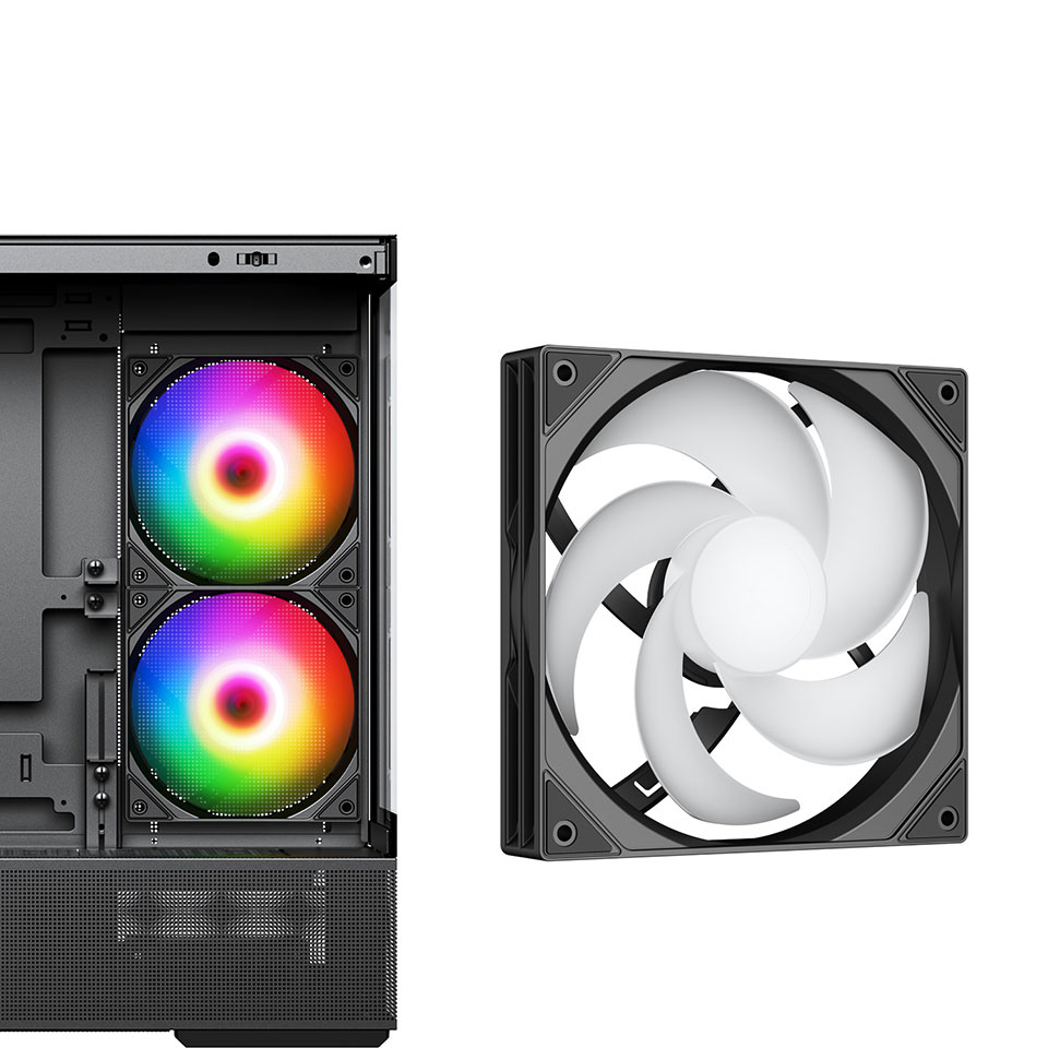 CENTURY [CRC-PCASE01BK] RACEN ATX ミドルタワー ピラーレス PCケース ブラック 4枚目