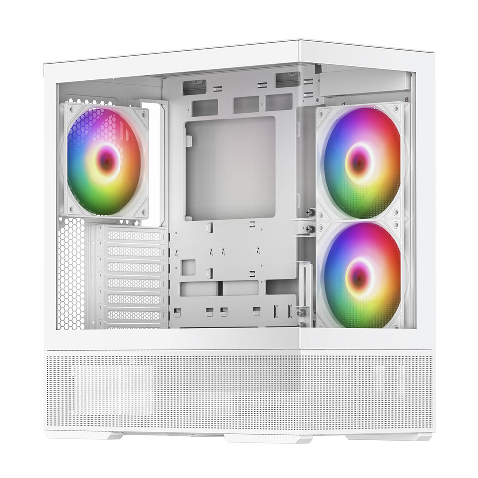 CENTURY [CRC-PCASE01WH] RACEN ATX ミドルタワー ピラーレス PCケース ホワイト 3枚目