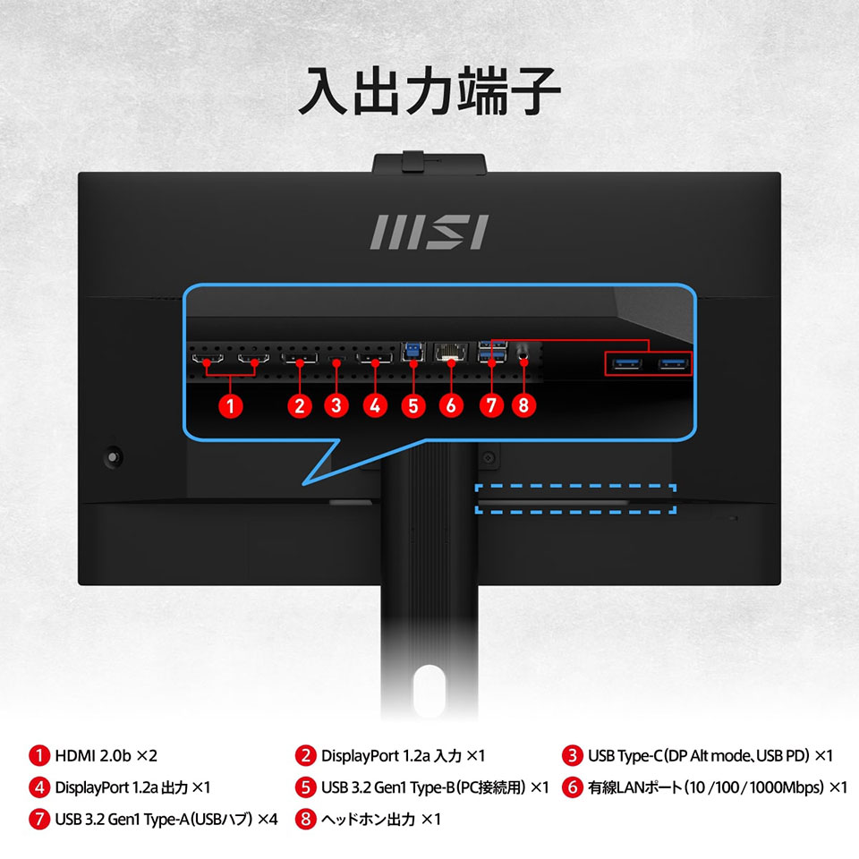 【お取り寄せ】MSI [PRO-MP275QPDG] 27インチ 100Hz WQHDモニター [2560 x 1440 (100Hz) /HDMI2.0b /Displayport1.2a /USB Type-C] 9枚目