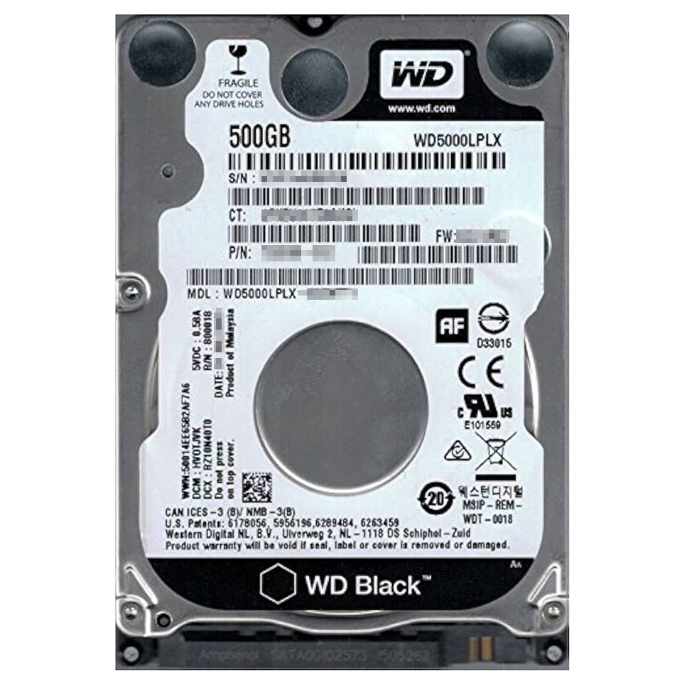【アウトレット】Western Digital [WD5000LPLX] WD Black 2.5inch 500GB HDD 7mm厚 2枚目