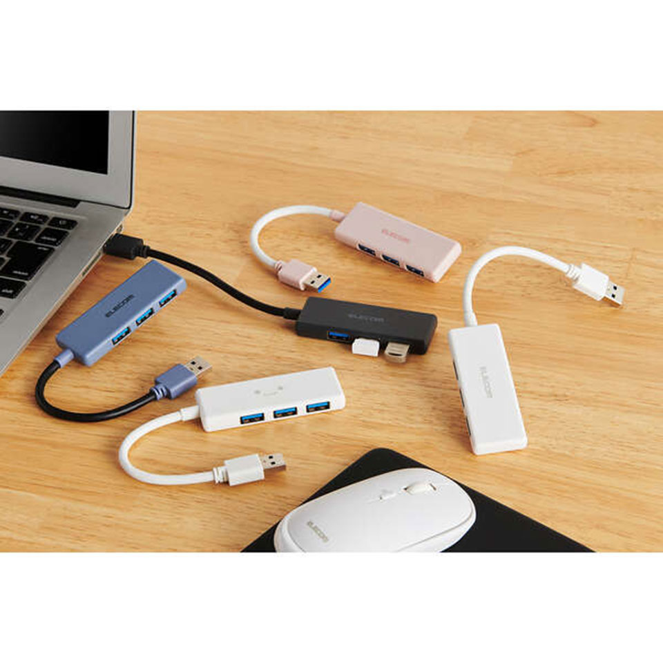 ELECOM [U3H-H030XPN] USB3.0(5Gbps) 3ポートハブ ピンク [Win/Mac対応] 5枚目