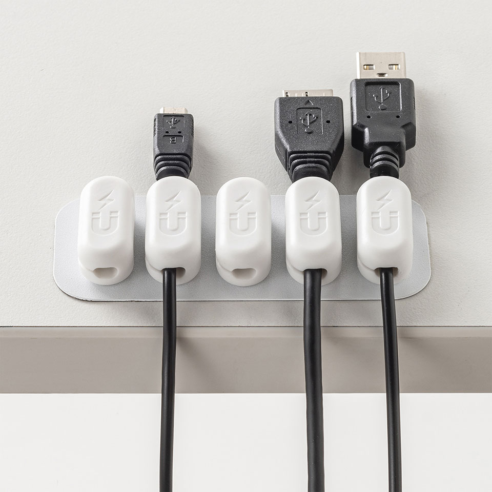 SANWASUPPLY | サンワサプライ [CA-515W]マグネットケーブルホルダー　ホワイト [配線止め /配線整理 /まとめる] 4枚目