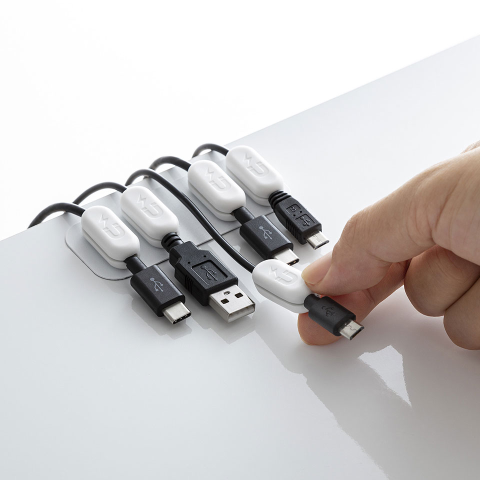 SANWASUPPLY | サンワサプライ [CA-515W]マグネットケーブルホルダー　ホワイト [配線止め /配線整理 /まとめる] 5枚目