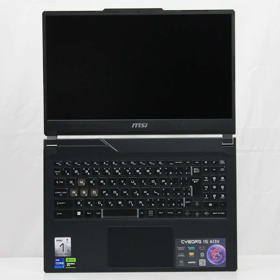 【展示開封品】 MSI Cyborg 15 A13V Cyborg-15-A13VFK-4125JP [XZB02002][中古/ ノートパソコン /15.6型 /解像度：1920 x 1080 /144Hz /Windows11 Home /Core i7 13620H /メモリ：16GB /M.2：1000GB][画面：Aランク 外装：Aランク 動作：Aランク][送料無料] 5枚目