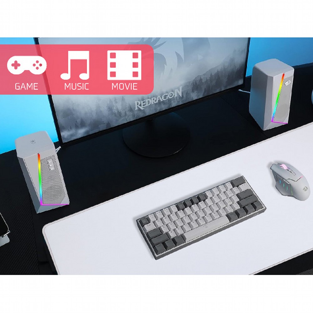 REDRAGON | レッドラゴン GS520WTI ANVIL RGBゲーミングスピーカー　ホワイト [ゲーミング /スピーカー /ホワイト /RGB ] 7枚目