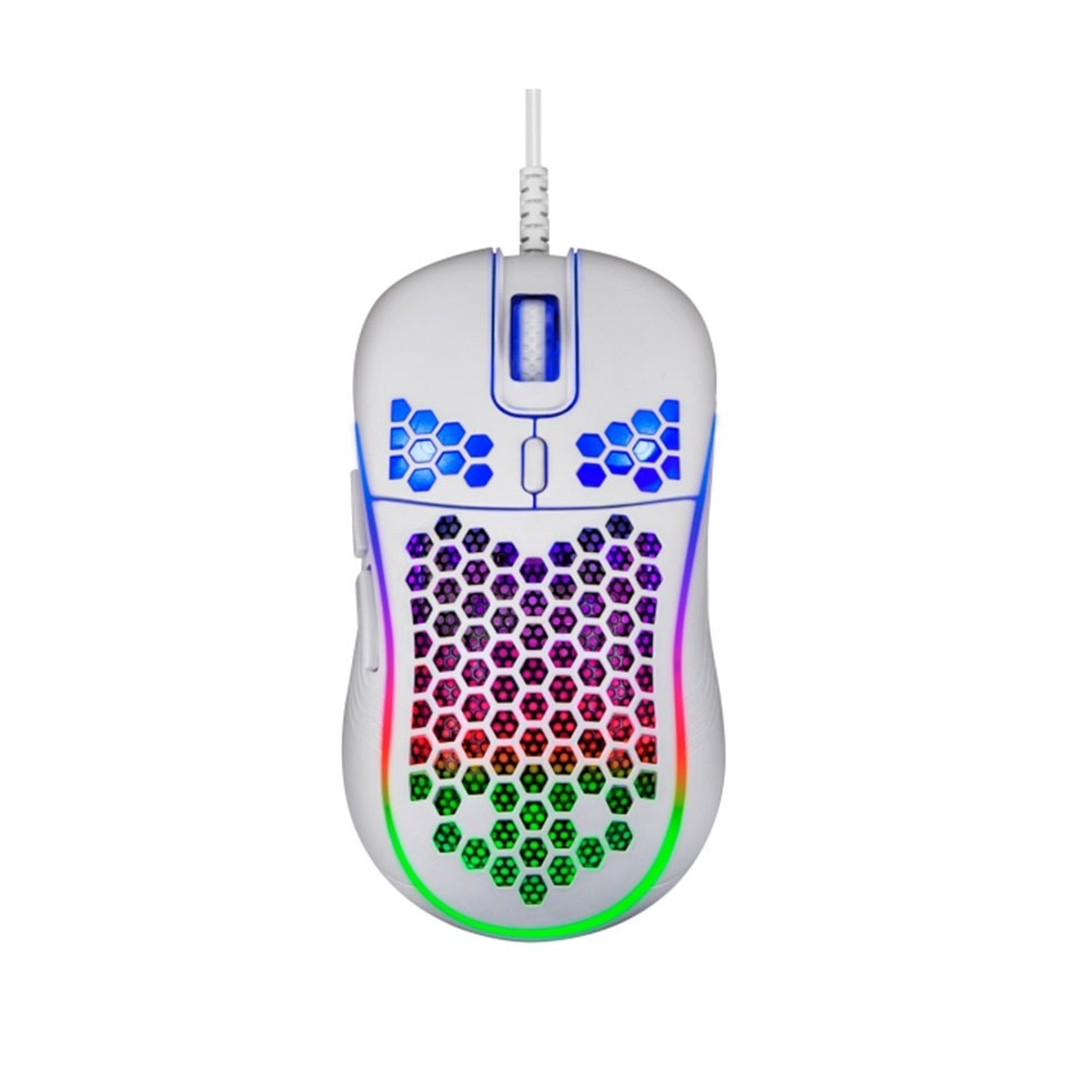 CENTURY | センチュリー RACEN LT White CRC-GMRGB02WT RGBゲーミングマウス [有線 /USB /6ボタン /ハニカム構造 /左右対称 ] 2枚目