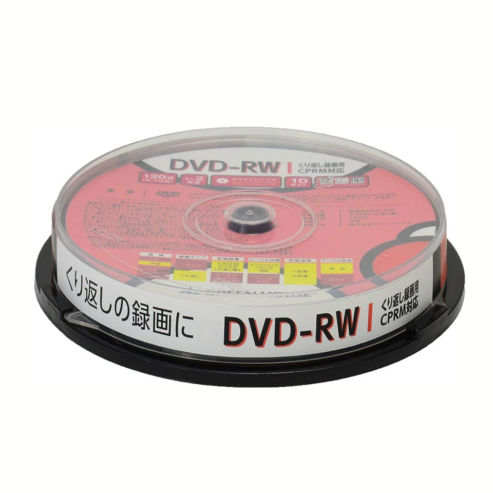 GREEN HOUSE | グリーンハウス GH-DVDRWCB10 DVD-RW 1-2倍速 CPRM対応 10枚 スピンドルケース 2枚目