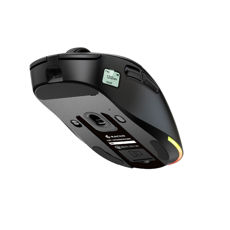 CENTURY [CRC-WGMRGB02BK]RACEN 軽量ワイヤレスゲーミングマウス LightBow Black [軽量55g /有線対応 /情報表示液晶搭載 /RGB-LEDライト] 2枚目