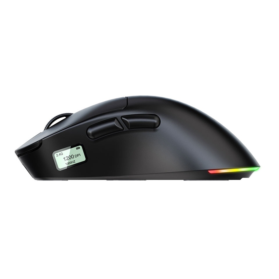 CENTURY [CRC-WGMRGB02BK]RACEN 軽量ワイヤレスゲーミングマウス LightBow Black [軽量55g /有線対応 /情報表示液晶搭載 /RGB-LEDライト] 5枚目