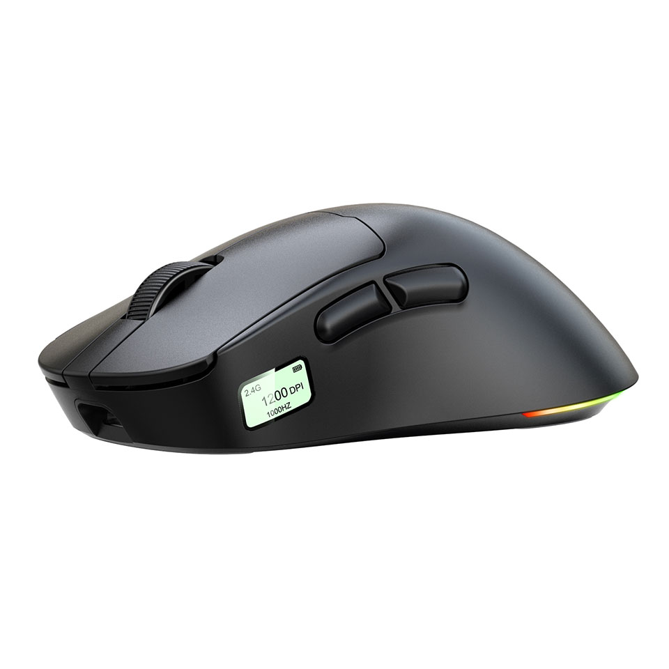 CENTURY [CRC-WGMRGB02BK]RACEN 軽量ワイヤレスゲーミングマウス LightBow Black [軽量55g /有線対応 /情報表示液晶搭載 /RGB-LEDライト] 6枚目
