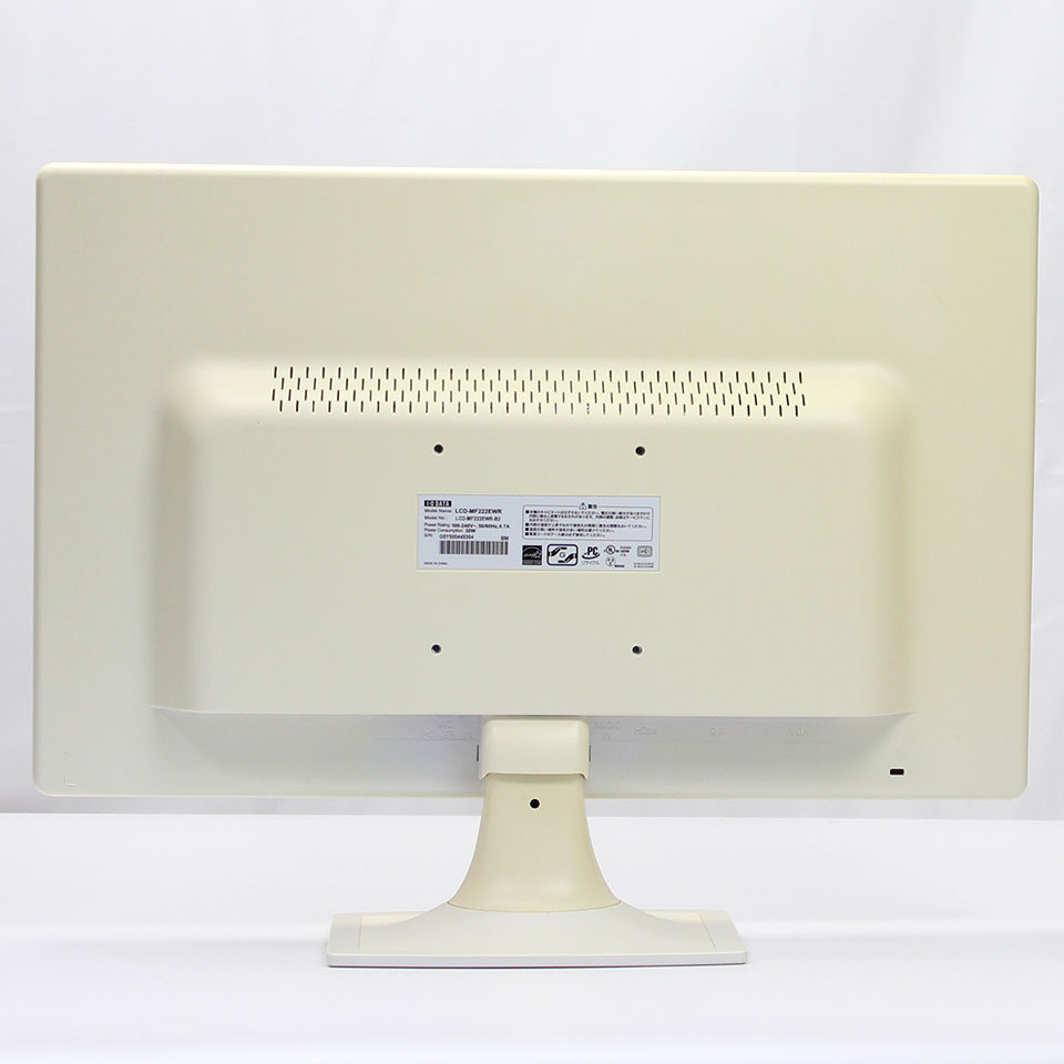 I-O DATA LCD-MF222EWR 21.5インチLCD (WH) [JBD09032][中古モニター /21.5型 /解像度：1920 x 1080 /入力端子：VGA/DVI - D/HDMI][21.5インチ][画面：Aランク 外装：Cランク 動作：Aランク] 5枚目