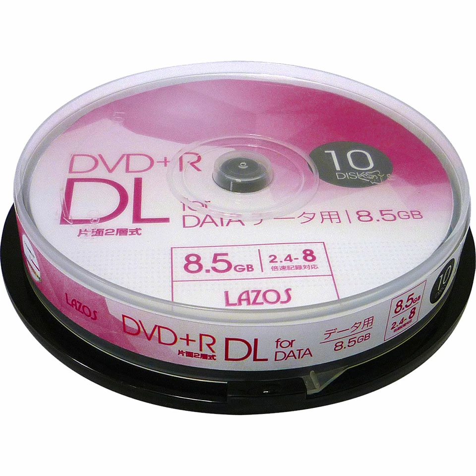 Lazos | ラソス L-DDL10P DVD+R DL 2.4-8倍速 10枚 スピンドルケース 2枚目