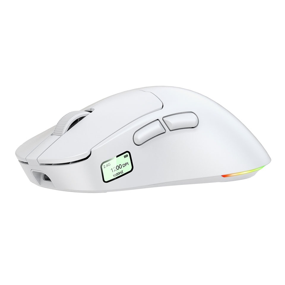 CENTURY [CRC-WGMRGB02WT]RACEN 軽量ワイヤレスゲーミングマウス LightBow White [軽量55g /有線対応 /情報表示液晶搭載 /RGB-LEDライト] 6枚目