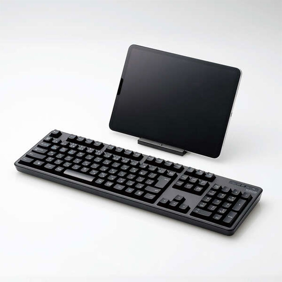 ELECOM [TK-FBM112BK] Bluetoothフルキーボード [Windows /Mac /Android /iOS /タブレットスタンド付属] 4枚目