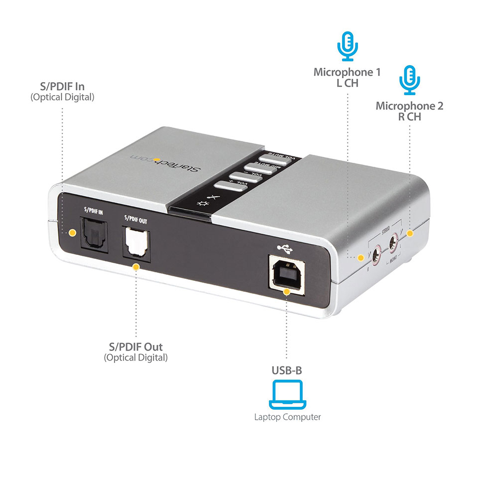 StarTech｜スターテック [ICUSBAUDIO7D] USBオーディオアダプタ [DACヘッドホンアンプ /外付けサウンドカード /7.1ch対応] 4枚目