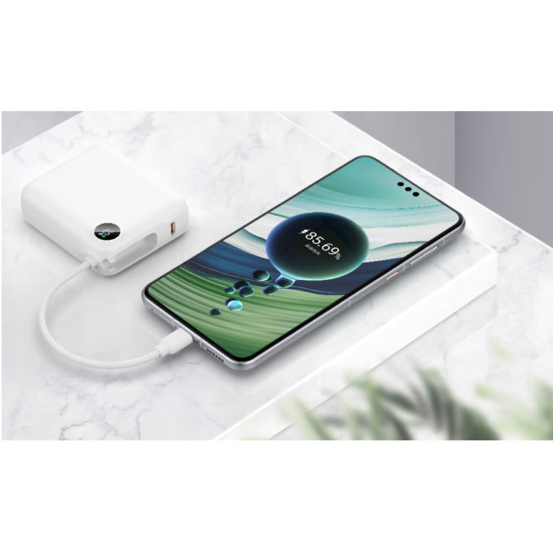 Lazos [L-MC-1] 10000mAh モバイルバッテリー Type-Cケーブル内蔵 PD対応 ホワイト 9枚目