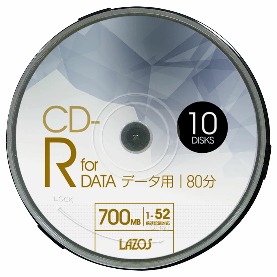 Lazos | ラソス L-CD10P CD-R 1-52倍速 10枚 スピンドルケース 2枚目